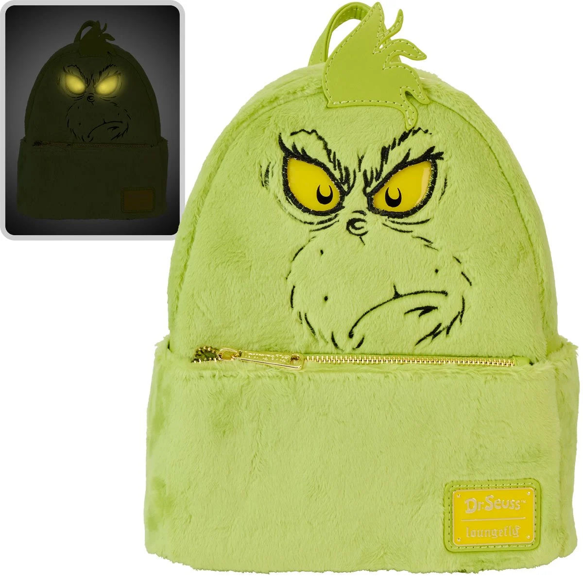 Dr. Seuss Plush Grinch Light-Up Cosplay Mini-Backpack